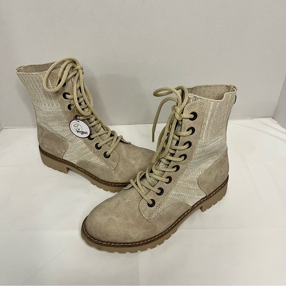 Blowfish Women's Reilly Casual Vegan, Cruelty-Free Beige Lace-Up Boots Size 7 - Picture 7 of 13